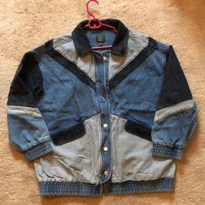 Vintage look denim bomber jacket